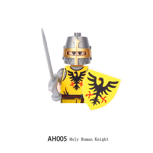 Figuras de Caballeros de <span class=keywords><strong>Castillo</strong></span> Medieval, pegatinas de bandera del ejército, escudo impreso, bloques de construcción, soldados, Mini accesorios, juguetes, regalo para niños - Product Image 6