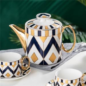 Ensemble de théière en porcelaine fine de style européen, service à café en porcelaine, tasse à thé de l'après-midi avec soucoupe, coffret cadeau - Product Image 2
