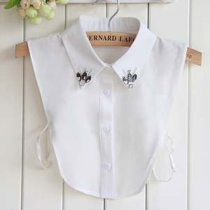 Strass perlen hemd mit Strass perlen im koreanischen Stil für Frauen, elegant mit einem blusen artigen Kragen mit spitzem Kragen - Product Image 6