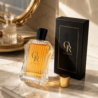 Flacons de parfum carrés de luxe vides 100 ml, flacons de parfum uniques à fond transparent 50 ml, flacons de parfum à sertir, flacons de parfum à vaporiser, flacons d'huile parfumée