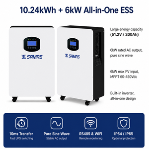 Inversor Híbrido de <span class=keywords><strong>6kW</strong></span> 10.24kWh 200Ah al por Mayor con Batería, Monitoreo por WiFi y APP, Compatible con RS485, Growatt, Solis, CE, UL - Product Image 2