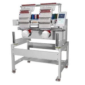 Automatic identification of embroidery designs 2 Heads 15 Needles computerized T-shirt logo name cap embroidery machine
