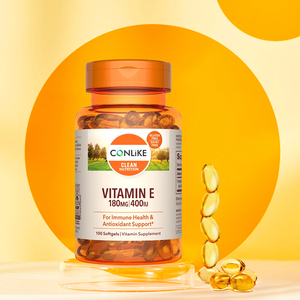 Capsule di Vitamina <span class=keywords><strong>E</strong></span> 100% Naturale OEM, Supporto alla Bellezza, Senza Glutine, Senza Lattosio, Non OGM, 180mg 400UI, 60 Capsule Morbide per Adulti - Product Image 5