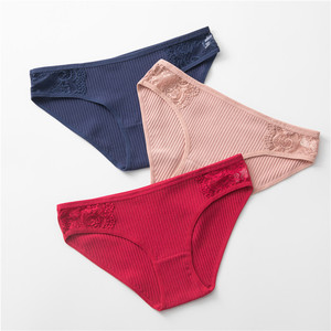 卸売糸女性ブリーフ高品質の女性のセクシーなレースの綿のパンティー通気性のある女性の下着パンティー - Product Image 2