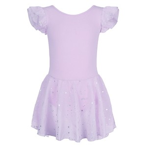 Justaucorps de ballet à manches volantées pour petites filles, jupe en mousseline scintillante, tenue de danse et de gymnastique pour enfants, costume d'entraînement - Product Image 4