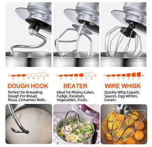 เครื่องผสมอาหารแบบตั้งโต๊ะอเนกประสงค์ระดับมืออาชีพ ขนาด 5 <span class=keywords><strong>ล</strong></span>ิตร 600 วัตต์ พร้อมหัวตี<span class=keywords><strong>แป้ง</strong></span>สำหรับทำ<span class=keywords><strong>เค้ก</strong></span>และเบเกอรี่ เครื่องผสมอาหารแบบดาวเคราะห์ไฟ<span class=keywords><strong>ฟ</strong></span>้า - Product Image 5