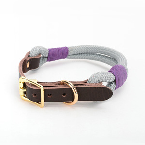 SinSky, venta al por mayor, collares de perro de sarga de nailon, collar de perro con hebilla de Metal dorado de lujo ajustable, conjunto de Collar y correa para mascotas - Product Image 2