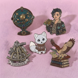 Pin Metálico para Logotipo de Dibujos Animados, Impresión Tipográfica, Broche Esmaltado Antiguo, Pines de Solapa para Sombrero y Ropa - Product Image 1