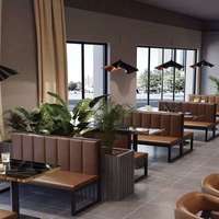 Ensemble de mobilier de restaurant moderne, tables et chaises de restaurant, ensemble table et chaises de salle à manger, banquette de restaurant, table et chaises de café, banquette en fer