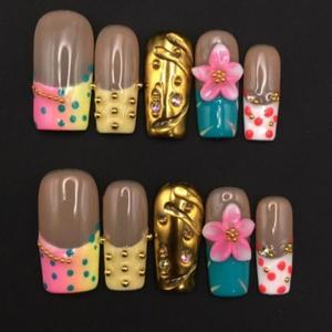 <span class=keywords><strong>Uñas</strong></span> acrílicas cuadradas medianas tipo ataúd, bonitas, a presión, 10 unidades, puntas francesas, <span class=keywords><strong>uñas</strong></span> artificiales al por mayor - Product Image 1