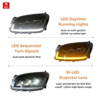 Conjunto de Faros LED para Toyota RAV4 2005-2008, Luces de Circulación Diurna, Señal de Giro Secuencial, 6000K