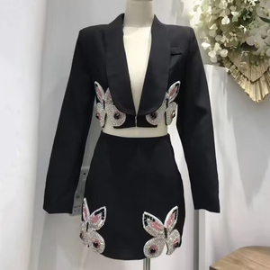 Conjunto <span class=keywords><strong>de</strong></span> Dos Piezas Casual <span class=keywords><strong>y</strong></span> Sexy para <span class=keywords><strong>Mujer</strong></span>, Estilo Urbano, Moderno, con Adornos <span class=keywords><strong>de</strong></span> Mariposas <span class=keywords><strong>y</strong></span> Cuentas, Blazer Ajustado hasta la Rodilla <span class=keywords><strong>y</strong></span> <span class=keywords><strong>Falda</strong></span>, <span class=keywords><strong>Traje</strong></span> <span class=keywords><strong>de</strong></span> <span class=keywords><strong>Chaqueta</strong></span> <span class=keywords><strong>y</strong></span> <span class=keywords><strong>Falda</strong></span> a la Moda - Product Image 6