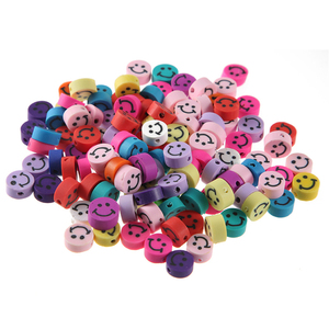 En Stock cuentas <span class=keywords><strong>de</strong></span> polímero 10mm 100PCs lindo colorido redondo <span class=keywords><strong>Fimo</strong></span> sonrisa arcilla cuentas - Product Image 1