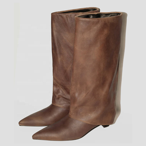 Nouvelles Arrivées Bottines Courtes Thermiques à Bout Pointu pour Femme, Talons Bas, Bottines Mi-Mollet Unies - Product Image 3