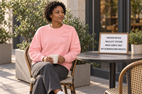 Sweat-shirt col rond uni personnalisé avec transfert thermique HTV, poignets et ourlet côtelés pour les marques, les équipes, les écoles, les événements et les articles promotionnels