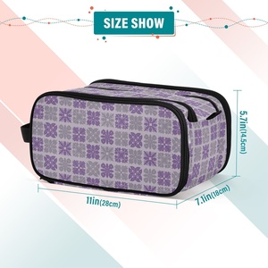 Hawaiian Custom Purple Puakenikeni Quilt Portable <b>Makeup</b> <b>Case</b> Large Capacity Zipper Toiletry Skincare Cosmetic Bag for Women - Product Image 4