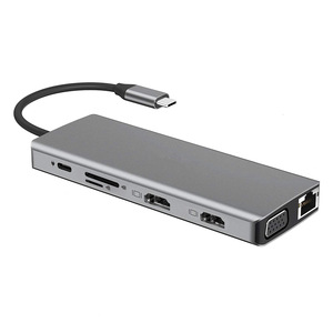 Vente chaude 12 In1 Multi Fonction <span class=keywords><strong>USB</strong></span> <span class=keywords><strong>C</strong></span> Hub PD Charge double HDTV + 100mpbs ethenet <span class=keywords><strong>Switch</strong></span> Type-<span class=keywords><strong>c</strong></span> Station d'accueil pour Macbook - Product Image 4