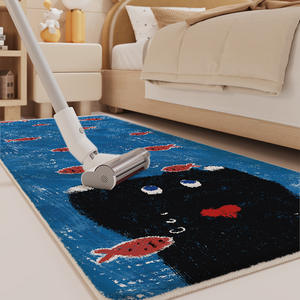 Alfombra infantil rectangular antideslizante con estampado de dibujos animados de Crayon Fishbowl para dormitorio, estudio, baño, lavable con agua. - Product Image 2