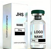 Boîte d'emballage personnalisée pour flacon de peptide holographique avec logo, 10 ml, boîte individuelle en carton, plateau en plastique thermoformé, boîte pour flacon de peptide