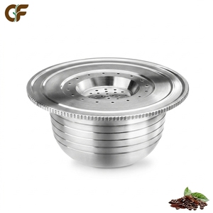 CIFA CF-005 Capsule di Caffè in Acciaio Inox Ricaricabili con Cucchiaio e Spazzola, Capacità 60ML, Portatili per Macchine <span class=keywords><strong>Bialetti</strong></span> - Product Image 1