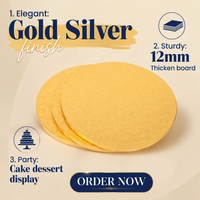 Plateau à gâteau rond XJH 12 mm, robuste, à base épaisse, pour gâteaux à étages, usage en pâtisserie