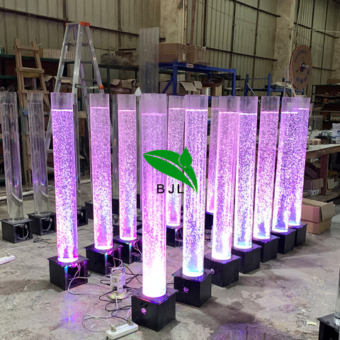 Indoor LED Acrylic Bubble Lamp - 16 Colors Changing Decorative Column ...