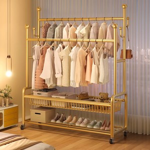 <span class=keywords><strong>Perchero</strong></span> metálico multifuncional desmontable de doble nivel, duradero, con estructura de tubos de acero, para ropa, de pie. - Product Image 1