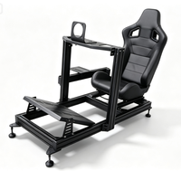 Ensemble complet de simulateur de conduite en aluminium 4080 Sim Racing Rig avec siège baquet et base de volant universelle pour jeux PC