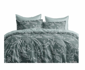 Ensemble de draps plats Fenzoni Queen, fil doux en microfibre imprimé, 710TC, poche profonde de 35 cm, moderne, non jetable, qualité hospitalière et hôtelière - Product Image 1