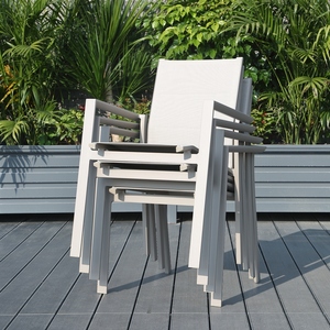 Chaise <span class=keywords><strong>de</strong></span> salle à manger <span class=keywords><strong>de</strong></span> luxe pour patio, résistante aux intempéries, en tissu maillé double couche, avec cadre en aluminium, qualité commerciale, pour usage extérieur – Offre Spéciale - Product Image 5