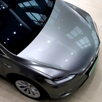 CARLAS 1.52*16 Liquide Gris Argent Autocollant De Voiture Film Haute Qualité Auto-Guérison Résistant Aux Rayures TPU Changement De Couleur Body Wrap
