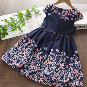Robes à fleurs pour filles, nouveaux costumes d'été pour enfants, tenues décontractées sans manches à fleurs pour enfants de 3 à 8 ans - Product Image 2