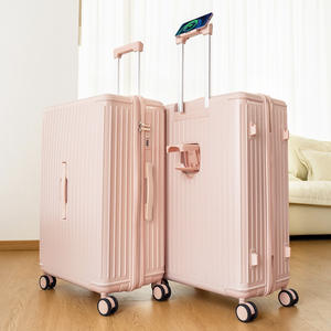 Maleta de Viaje Yongsheng de 28 Pulgadas Resistente a Impactos, con 4 Ruedas, Cierre de Cremallera, Diseño Duradero con Rayas, Otoño 2024 - Product Image 4