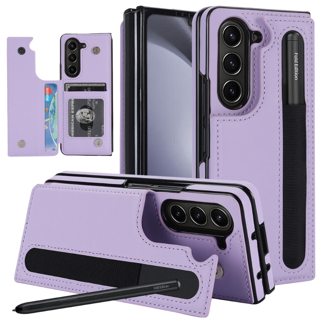 Wholesale Protective Case for Samsung Z Fold 3 4 5 6 7 Mobile Phones Sports Design Card Holder Pen Slots TPU Cover
