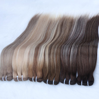 Extensions de cheveux humains russes vierges à 100 % Genius, double épaisseur, coupées et teintes, styles Yaki Straight et Fumi