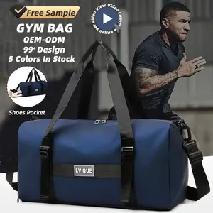 Logo personnalisé PU étanche séparation sec et humide grande capacité sport Gym sac à main polochon voyage sac avec poche à chaussures indépendante