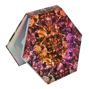 Роскошный Пользовательский логотип восьмиугольная матовая красочная бумажная упаковка пустые коробки для век жесткие коробки красивый дизайн