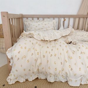 OEKO muselina de algodón puro 4 capas funda nórdica 3 piezas conjunto para niño suave transpirable lindo cartón - Product Image 6