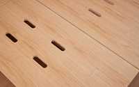 Lit plateforme en bois naturel, cadre de lit double, sommier avec tête de lit et support en lattes de bois, lit plateforme