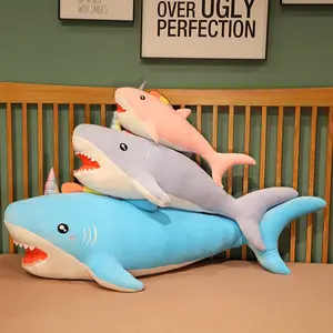 SongshanToys Peluches Plushies Cartoon Cushion Kawaii Cute Pillow Big Soft Stuffed Sea Animal Unicorn Plush Shark Toy