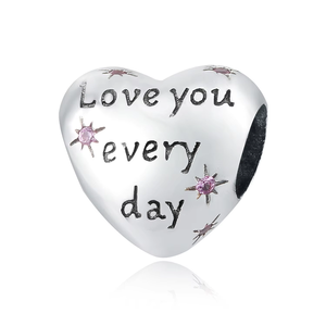 Abalorios de Plata de Ley 925 con Circonita en Forma de Corazón de la Serie Océano para Niños, para Pulseras, Chapados en Rodio, Modernos y Personalizados - Product Image 4