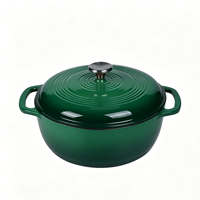 Cocotte en fonte émaillée bleu clair 6 QT, ustensile de cuisson tout-en-un pour cuisinière, four et induction