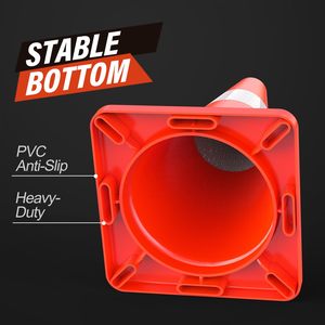 Cônes de signalisation CITICITY de 18 pouces avec poignée intégrée, cônes haute visibilité avec col réfléchissant, idéaux pour l'entraînement à la conduite - Product Image 5