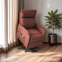 Fauteuil inclinable électrique réglable pour personnes âgées, avec cadre métallique moderne, support lombaire en tissu, massage, chaleur et télécommande