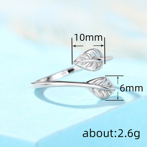 Anillo de Plata 925 con Diseño de Hoja T0172, Joyería Clásica Unisex de Moda, Regalo para Mujeres y Hombres - Product Image 4
