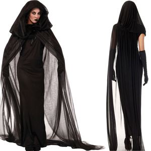 4ourcostumes Robe Noire de Mariée Vampière Fantôme Diable pour Femme, Ensemble Uniforme de Cosplay pour Jeu de Rôle, Halloween, Adulte Femme - Product Image 4