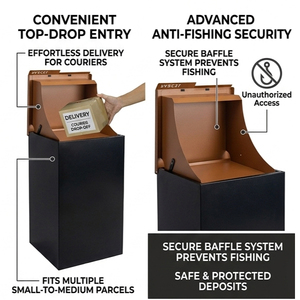 Outdoor Waterproof Anti-Theft Security Galvanized Steel Large Standing Parcel <strong>Drop</strong> <strong>Box</strong> with Key Lock - Product Image 3