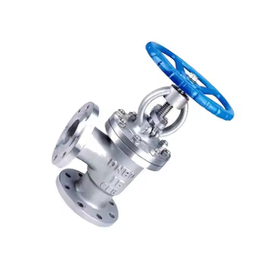 J44W-16P berkualitas tinggi sudut flens katup bola dunia sudut kanan Manual katup bola dunia sudut kanan baja tahan karat - Product Image 4