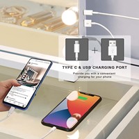 Cermin Rias Klasik Berlampu 15 Bohlam LED yang Dapat Diredupkan Pembesaran 10x Sensor Sentuh Pintar Baja Tahan Karat Tipis Tempered