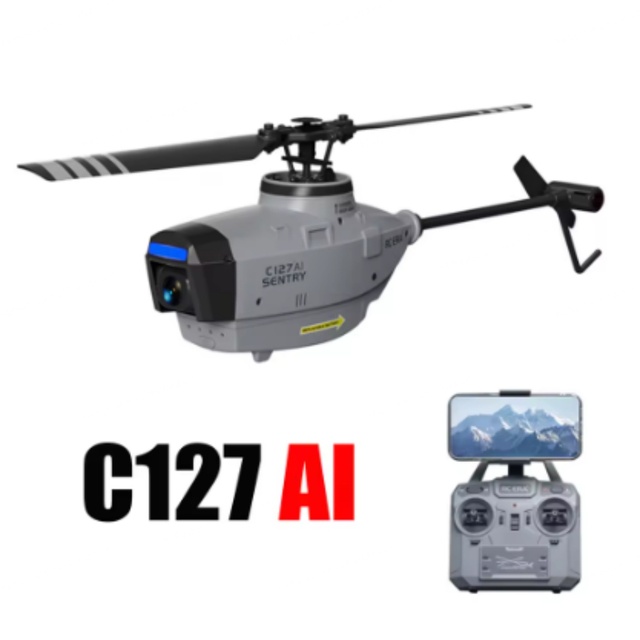 RC ERA C127AI C127 C128 2.4G 6-Axis Gyro Stabilized Flybarless Beginner RC Helicopter 4CH Remote Control Plastic 4K Camera Wi-Fi